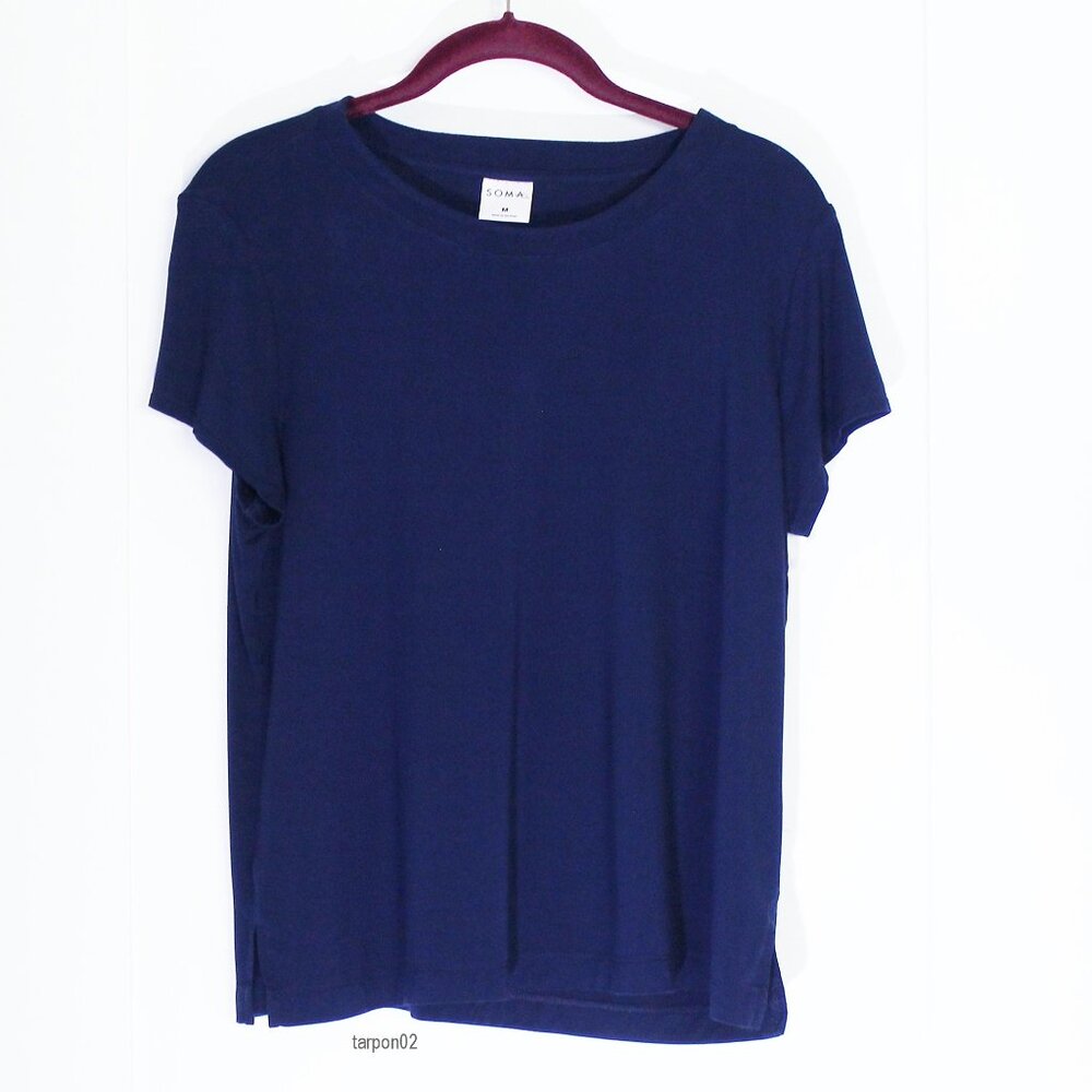 Soma Women Short Sleeve Round Neck T-Shirt (Navy Blue) -Size M - NWOT